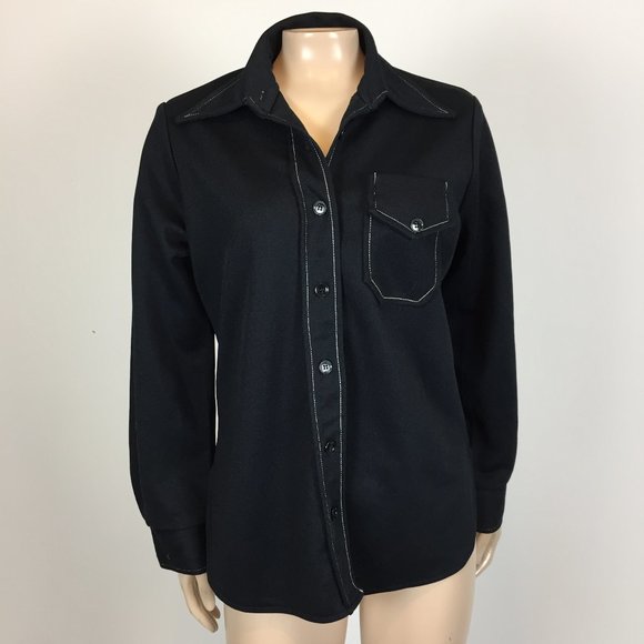 Vintage Tops - Vintage 70's Sears Women's Shirt Button Polyester